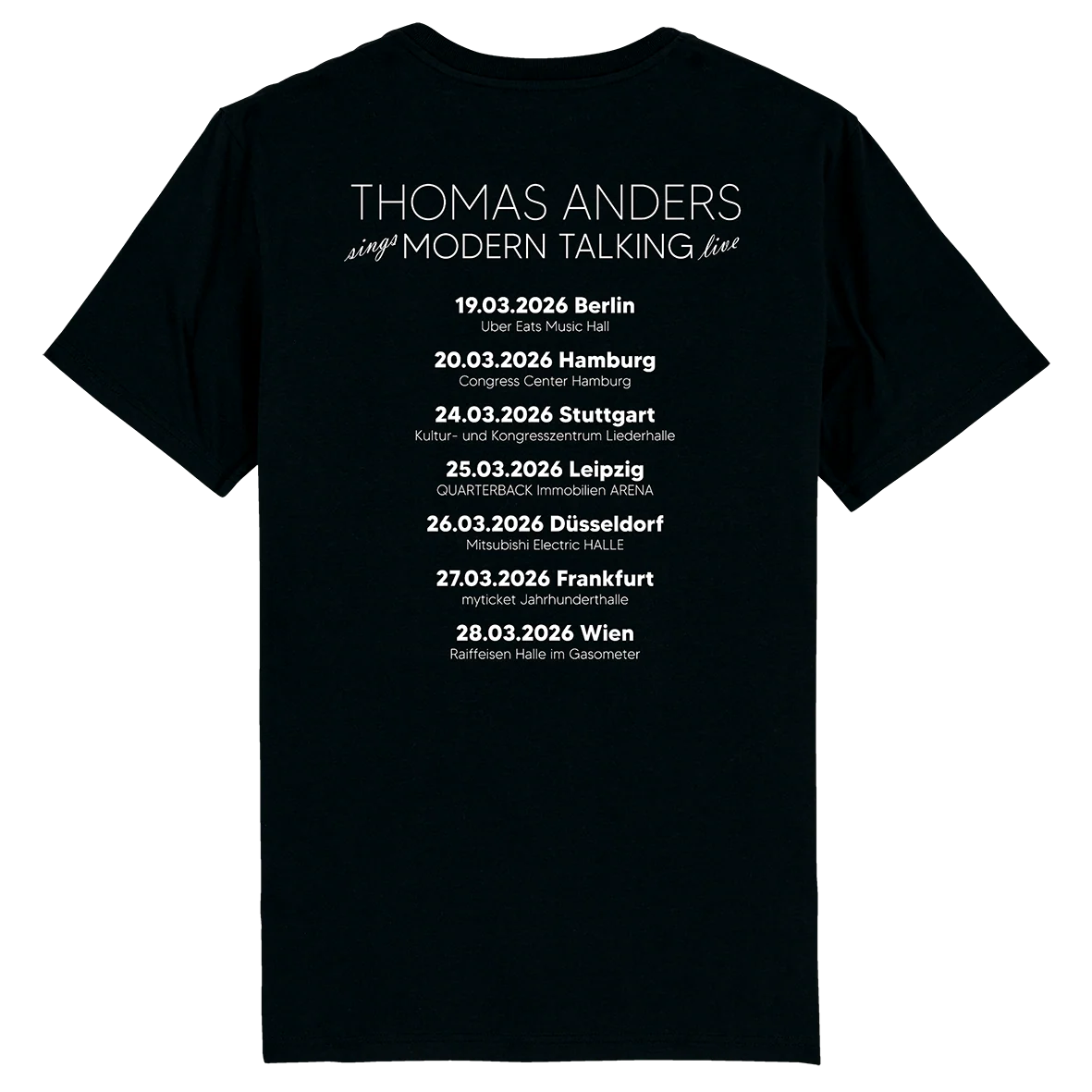 Thomas Anders T-Shirt 'Thomas Anders Live 2026' Rückseite